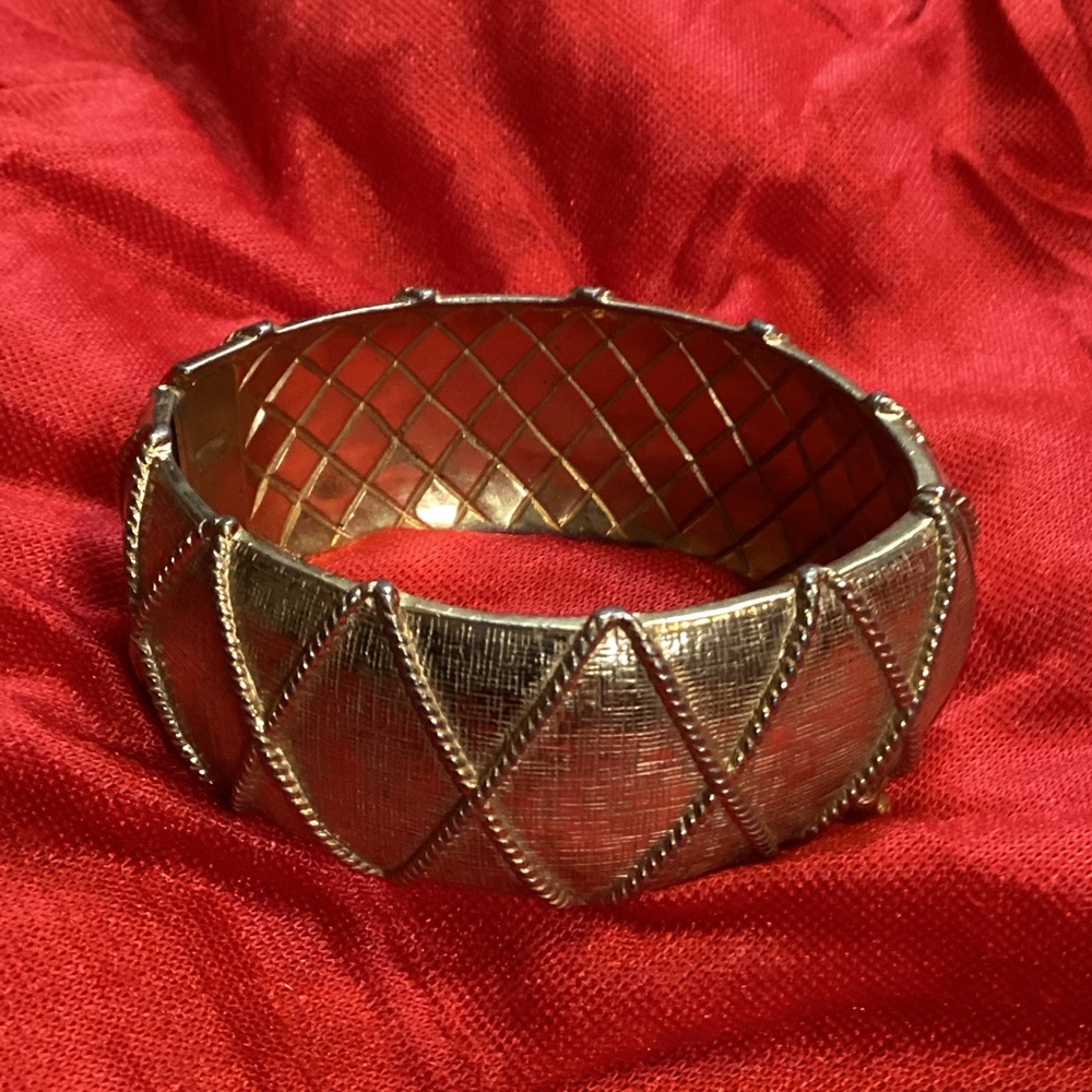 Vintage Mid-Century Gold Castlecliff Wide Bracelet